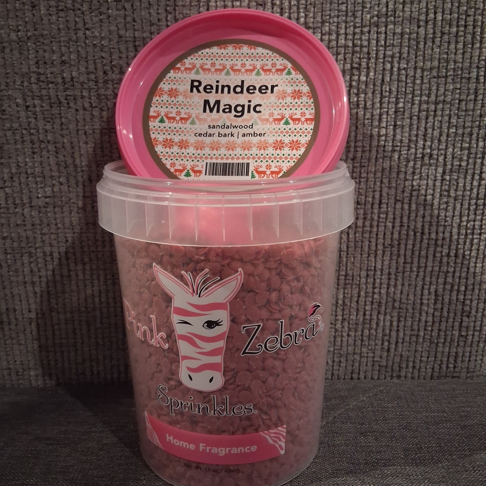 Pink Zebra Reindeer Magic Sprinkles - Pink